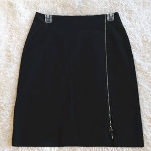 BEBE black skirt with bling down front Size 6